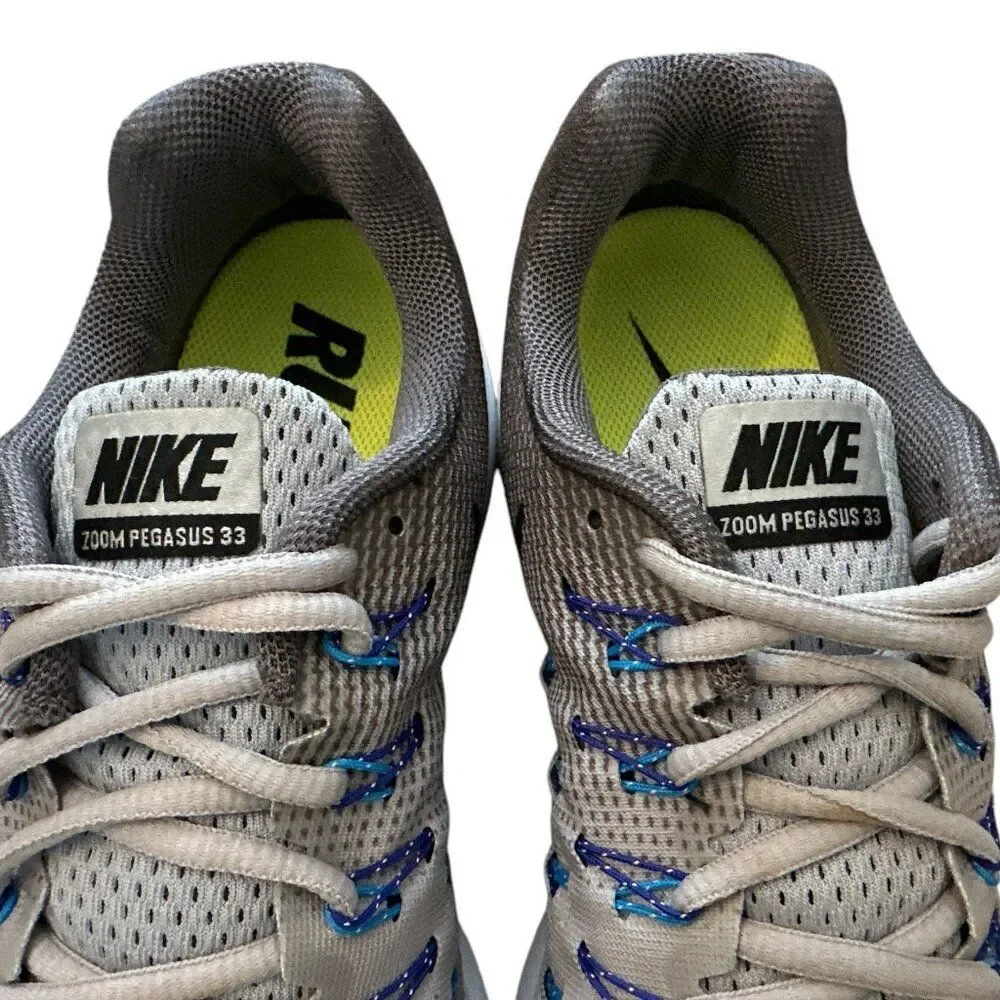 Nike Air Zoom Pegasus 33 Running Shoes Sneakers Gray Mens Size 10 831352-004